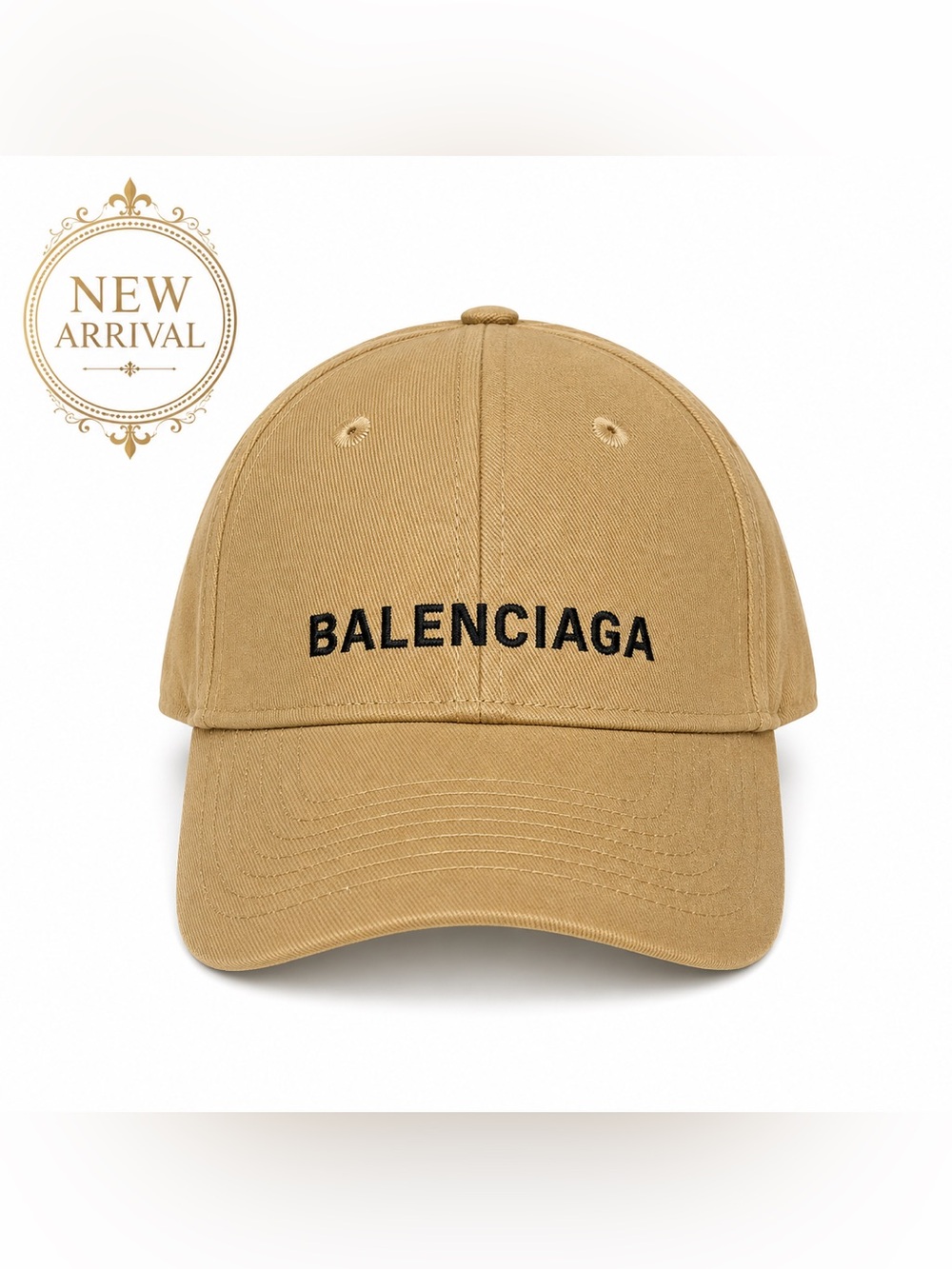 🧢✨Unisex Beige Embroidered Logo Baseball Cap 🧢
